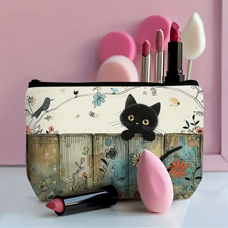 Bolsa Pequena Maquilhagem Gato Preto